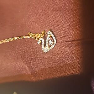 Swarovski swan pendant necklace